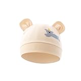 Mllepjdh Bequeme Baby-Mütze, Tierohranhänger, Haube, Fetalkappe, einfarbig, Kopfbedeckung für 0–3 Monate, Unisex, Kopfschutz für Babys, Aprikosen-Hund