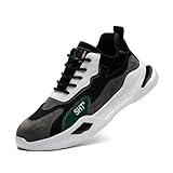 EsaSam Sicherheitsschuhe Arbeitsschuhe Herren Damen Leicht Stahlkappenschuhe Atmungsaktiv Mit Stahlkappe,White Soles,42 EU