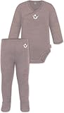 normani Baby Merino Winterset Wickelbody Baby Body und Merino Hose mit Fuß - Wickelset Stramplerset Baby Schlafanzug Schlafstrampler Schlafoverall Baby-Overall Farbe Rosa Größe 74