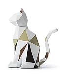 HAUCOZE Katze Skulptur Deko Tier Geschenk Figuren Modern Statue Arts Polyresin 19cm