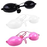 YTPAFK Sonnenliegenbrille, 3 Stück, Sonnenliegen-Augenschutz, Sonnenliegen-Schutzbrille für Sonnenliegen, ohne Schnur, PVC-Material, Rosa, Weiß, Schwarz, 12,2 x 3,3 cm, ideal für Sonnenbaden und