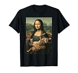 Art Cat Lover Cute Kitten Shirts - Mona Lisa mit orangefarbener Katze, lustige Kunstmalerei Damen, Herren & Unisex Kinder T-Shirt Schwarz S