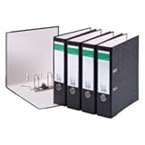 5er Pack Ordner-Wolkenmarmor-Recycling 8 cm breit DIN A4 schwarz Aktenordner