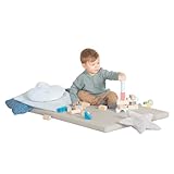 roba Spielmatte Luxe - 78 x 100 cm - Zubehör für roba Kletterdreieck & Indoor Kletterturm - Komfortabel/Leicht abwischbare Krabbelmatte - Beige/Hellgrau