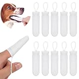 JYNXOR 10 Stück Hundezahnbürste, Fingerzahnbürste Hund, Hundezahnbürste Fingerling Wiederverwendbar, Pet Finger Zahnbürste für Hunde Katzen Zahnpflege, Zahnreinigung Anti-Plaque Haustierzahnbürste