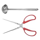 FONDOTIN Brennholzzange und Kaminschaufel Satz aus Robustem Stahl mit Hitzebeständigem Griff Feuerstelle Werkzeug für Lagerfeuer und Kaminpflege