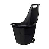 INDA-Exclusiv 55Liter Schubkarre Gartenkarre Laubwagen Gartenwagen Gartenkarre Gartentrolley Handwagen Schwarz