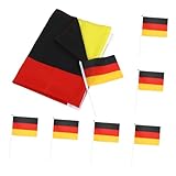 Totority 1 Satz deutschland fahnen flaggen Deutsche Fahnen Kompakte Flagge Praktische Flagge Fahnen für Veranstaltungen Sport winken Stöcke kleine Fahnen Party-Handflagge Polyester