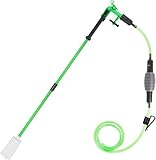 AQQA Siphon Aquarium Reiniger, Aquarium Sauger Bodengrund Reinigen, 3 in 1 Mulmsauger Aquarium mit Einziehbares Verlängerungsrohr und Fixierung am Aquarium, Manueller Wasserwechsel und Sandreinigung
