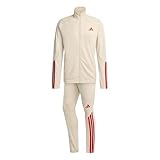 adidas Trainingsanzug für Herren, 3 Streifen, beige, mit Taschen, Polyester, beige, XL