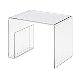 HOWE-Deko Hochwertiger Acryl-Glas Beistelltisch mit Zeitungsfach, klar, 48 x 32 cm, H 38 cmAcryl-Glas-Stärke 8 mm