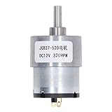 DC12V-Getriebemotor JGB37-520 mit Hall-Encoder-Geschwindigkeitsmessung Starke Torsionsfestigkeit Langlebiges Aluminium-Messing-Material für Elektronische Schlösser, Roboter, (320 U/min)