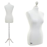LUCCESI Schneiderpuppe | zum Probierpreis! | Größen S - XL (Female ♀) | Torso Size: M/L (38-40) | Wechselbezug Creme-Weiss | Standfuss Weiss | Damen - Schaufensterpuppe