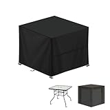 LAMUNI Abdeckhaube Gartenmöbel 80x80x80cm Tisch Abdeckung Gartentisch Wasserdicht Abdeckplanen für Gartenmöbel Plane 420D Oxford Gewebe Schutzhülle für Gartenmöbel, Loungemöbel, Rattanmöbel