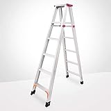 Klappleiter Aus Aluminium Mit 5 Pedalen, Mehrzweck-Teleskopleiter, Ausziehbar, Tragbar, Faltbar Für Zuhause, Loft, Büro