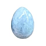 Kristall-Eierstein – polierter Kyaniit-Edelstein, glatter Handschmeichler, Sorgenei-Figur | für Meditation, spirituelles Wachstum, Stressabbau, Energiebilanz, dekoratives Ornament