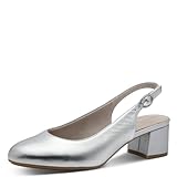 Tamaris Comfort Damen Slingpumps aus Leder mit Schließe, Silber (Silver), 37 EU