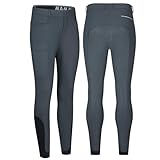 HUDFVIOI Reithose für Herren, professionelle Reithose, Vollsilikon, elastisch, schnelltrocknend, grau, L