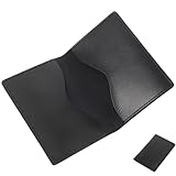 VALICLUD Visitenkartenhalter Echtem für Männer Design RFID für Reisen Berufliche Anlässe Schwarze Kartenbrieftasche