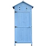 Hölzerne Outdoor-Speicherschuppen Mit 4 Schichten, Großer Gartenwerkzeugschrank, Großes Gartenhaus, Hinterhof Werkzeugschrank Schuppen (S : A)
