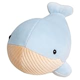 KUKUShining Blauwal Plüschtier, Süßes Weiches Beluga-Plüschtier Ozean Wassertier Kuscheltier Kissenpuppe for Kinder Geschenk for Geburtstag(Blue)