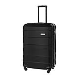 BARRENS Großer Koffer 91L | Zwillingsrollen Hardcase Reisekoffer Koffer Trolleys Hartschale | 4x360° Grad Rollen | Hartschalenkoffer | Airline-kompatibel | Hartschalenkoffer XXL Reise (Schwarz)