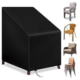 OFFCUP Gartenstühle Abdeckung, Stapelstühle Abdeckhaube 210D, Schutzhülle Gartenstuhl Abdeckung Wasserdicht Oxford Stapelstuhl Hülle Winddicht Schutzhülle für Gartenstuhl (65x65x120/71cm)