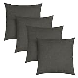 sleepling 4er Set 40 x 40 cm, Sofakissen mit Füllung und Bezug, Zierkissen aus robustem Polsterstoff, Dekokissen, Kopfkissen, Kissen für Couch, dunkelgrau