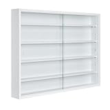 Inter Link - Sammlervitrine - Hängevitrine - Wandregal - Glasvitrine - Wandvitrine - Hängeregal - Schaukasten - MDF - Weiß (80x60x9.5 cm) Compilati