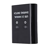 Bewinner USB 2.0-Sharing-Switch, 2 Computer Teilen Sich 1 Drucker mit One-Key-Switching, Hochgeschwindigkeitsübertragung, Plug-and-Play, Kompatibel mit OS X, für Mehrere