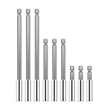 EFUTURETIME 9 x Magnetische Bit Verlängerung, Schnellwechsel Bithalter, 1/4' Hex-Shank Bithalter Lang, für Elektrische Bohrmaschine Schlagschrauber Schraubendreher, 5cm/10cm/15cm