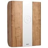 KEMMLIT Wickeltisch Toledo Eiche/klappbar platzsparend, Wandwickeltisch inkl. grauer Wickelunterlage, Wandwickelregal für öffentl. & priv. Bereich, TÜV, Wickelstation aus Formholz (Eiche Weiß)