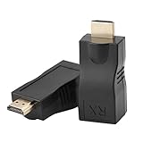 4K HDMI zu RJ45 Extender, 30 m HDMI Extender Konverter Repeater über CAT‑5e CAT6 LAN RJ45 HDMI Konverter Repeater unterstützt 3D 4K für PS3 HDTV HDPC STB, unterstützt Audio Video 1080P