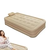 Aufblasbare Matratze – Luftmatratze – Luftbett Single mit integrierter Pumpe – aufblasen Sie das Gästebett mit integrierter Pumpe | für Zuhause, Reisen und Camping Faltbares aufblasbares Kissen