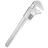 QWORK Kfz-Schraubenschlüssel, verstellbar, verchromt, für Klempner, Rohre, Zuhause, Autoreparatur, 38,1 cm