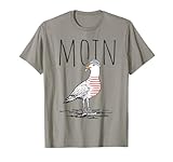 Moin Digga Spruch I Möwe Vogel See Meer Segeln T-Shirt