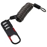 MOBUTOFU Kleiner Fahrradschloss mit Zahlenschloss aus Stahlkabel Tragbares Helmschloss für Motorrad und E Bike Schnittfestes Kettenschloss Schwarz Multifunktional für Fahrradkorb und