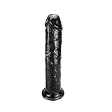 Realistische Dildos für sex spielzeug beide für damen, 20cm schwarzer penis dildo mit starkem Saugnapf für freihändiges Spielen sex toys, flexibles sex spielzeug für die frau Anal