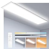 Oraymin LED Panel 120x30 Dimmbar, LED Deckenleuchte mit Fernbedienung, 40W 4400LM Deckenlampe mit Speicherfunktion, 3000K-6500K Deckenpanel als Schlafzimmerlampe, Wohnzimmer Lampe