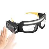 Bauschutzbrille, Fahrradbrille – Schutzbrille mit Typ-C-Licht, Anti-Beschlag-Schutz für Schweißen, Reiten, Damen, Herren, Sport, Outdoor-Abenteuer, Motorrad