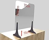 Spuckschutz aus Plexiglas mit 4mm, 60-100cm Virenschutz Hustenschutz Niesschutz, Thekenaufsatz Tischaufsatz Tresenaufsatz, (100x70) (70x70)
