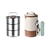 Fhkpsqkcn Tragbare Lunchbox Frischhaltedose Aus Edelstahl Leicht Zu Reinigen Auslaufsichere Lebensmittelbox Perfekt Für Schulpicknick