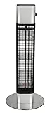 HOME It® Heizstrahler Infrarot | 1200W Infrarotstrahler Terrasse, Kompakter Terrassenheizer Elektrisch mit Carbon-Heizröhre, Spritzwassergeschützt (IP55) | Mini Standheizstrahler, Schwarz Edelstahl