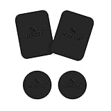 meacom Metallplättchen Set 4 Stück Handy Halterung Metall Plättchen Ersatz 3-Rückseite Magnet KFZ Halterungen Metallplatte Phone Halter Platte für Handy und GPS（2 Rechteck und 2 Runde）