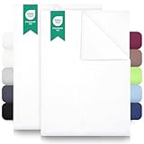 GREEN MARK Textilien 2er Pack Klassische Bettlaken Betttuch Laken Leintuch Haustuch 100% Baumwolle ohne Gummizug vielen Größen und Farben Größe: 150x250 cm, weiß