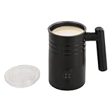 Milchaufschäumer, 5 in 1 Milchaufschäumer Elektrisch 400W en 304 Edelstahl Automatischer Milchaufschäumer für Heißen Kalten für Milch, Latte, Cappuccino oder Eiskaffee (Schwarz)
