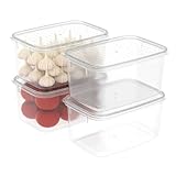 Cetomo 2.2L*4 Gefrierdosen, Frischhaltedosen, Vorratsdosen mit Deckel, Behälter Gefrierschrank fur Kühlschrank, Gefriergeeignet, Mikrowellengeeignet, BPA-freier Kunststoff, Klar, 2.2L-4er Set
