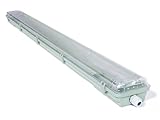 KOLORENO LED-Feuchtraumleuchte T8 2x120 cm – Grau – für einseitig betriebene LED-Röhre – staub- und feuchtigkeitsgeschützt – IP65 – Industriebeleuchtung für Garage, Lager, Werkstatt, Keller