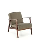 KRESTON Sessel ASENTO, Retro Cocktailsessel aus Massivholz für Wohnzimmer, TV Sessel