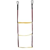 Einstiegsleiter aus Seil, 3 Stufen, zusammenklappbar, Hängeleiter, Bootsleiter, tragbar, Einstiegsleiter für Angelseil, Schwimmleiter für Boot